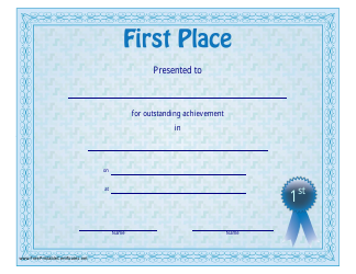 &quot;First Place Certificate Template&quot;