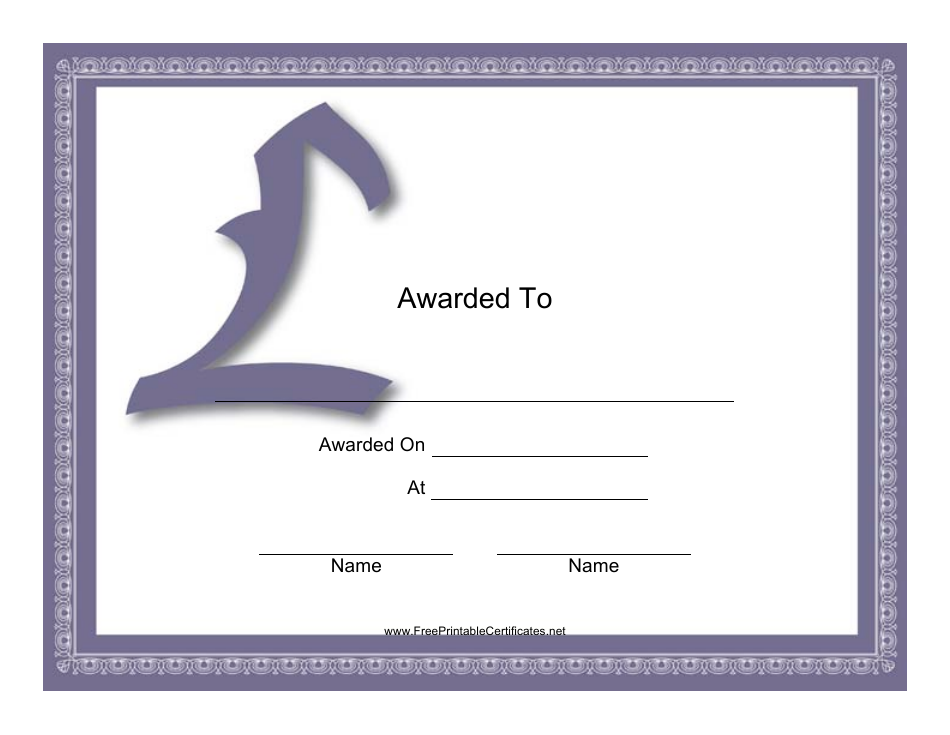 Monogram L Award Certificate Template Image Preview