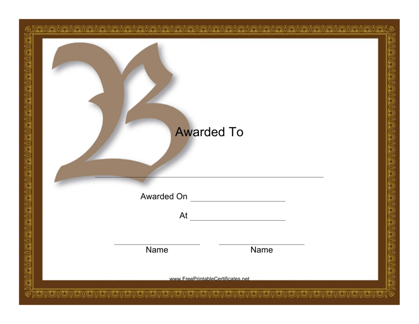 B Monogram Award Certificate Template Download Pdf