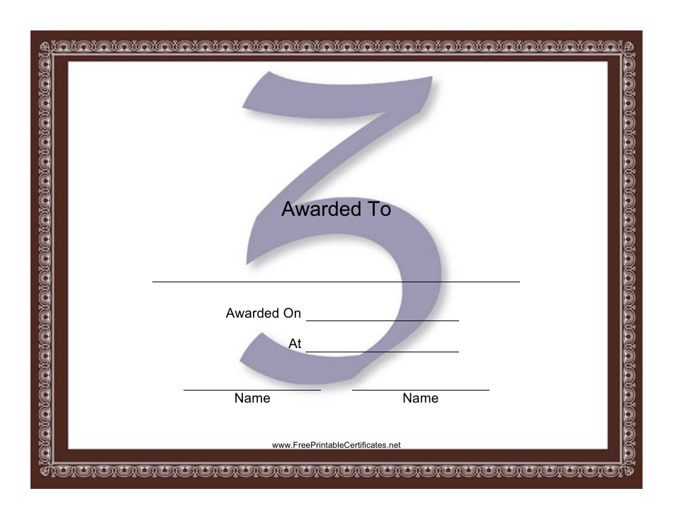 Centered Z Monogram Certificate Template, Page 1