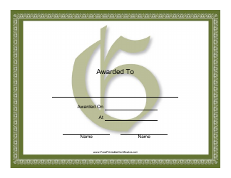 Document preview: Centered G Monogram Certificate Template