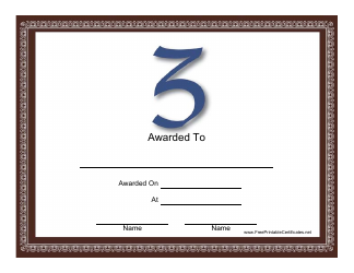 Document preview: Blue Z Monogram Certificate Template