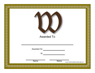 Document preview: W Monogram Certificate Template