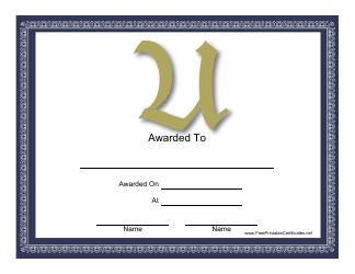 Document preview: U Monogram Certificate Template