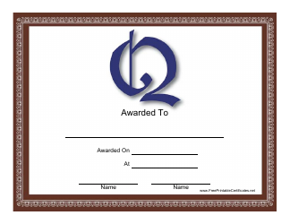 Document preview: Q Monogram Certificate Template