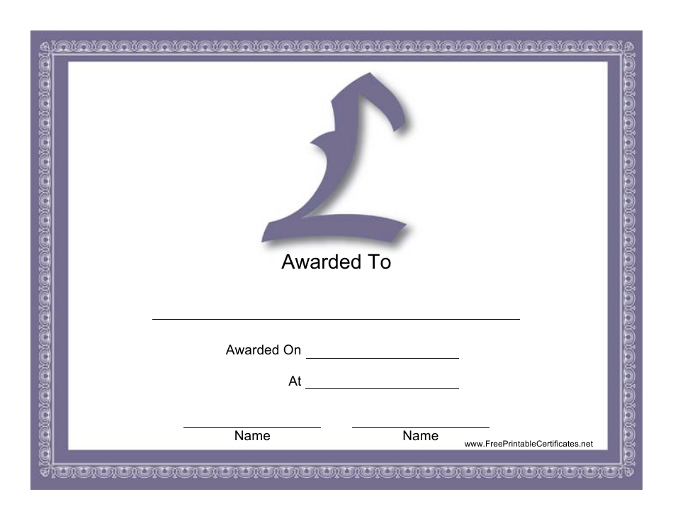 L Monogram Certificate Template – Editable Customizable Design
