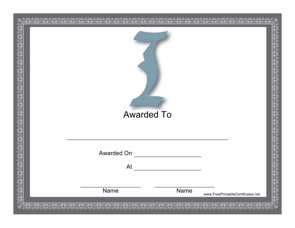 I Monogram Certificate Template, Page 1