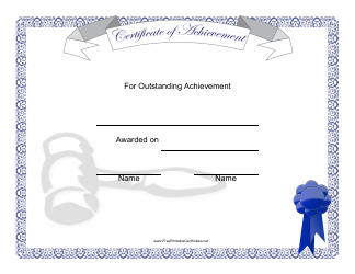 Document preview: Outstanding Achievement Certificate Template