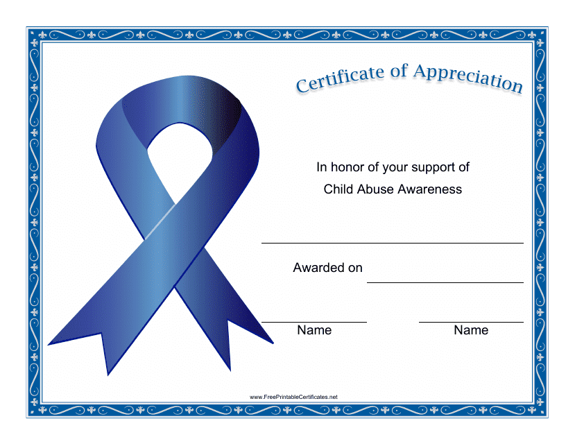 Child Abuse Awareness Certificate Template