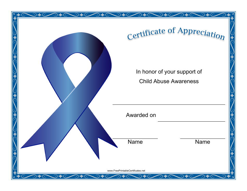 Child Abuse Awareness Certificate Template, Page 1