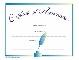 Document preview: Appreciation Certificate Template