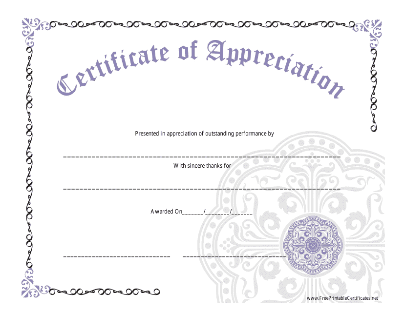 Purple Certificate of Completion Template