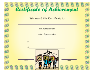 &quot;Art Appreciation Achievement Certificate Template&quot;