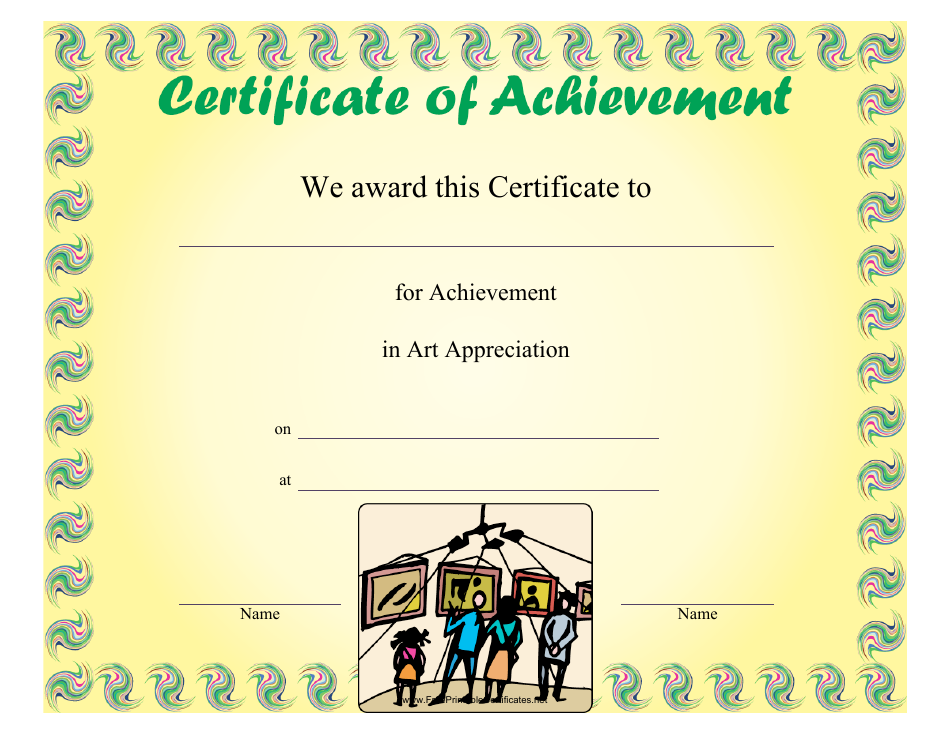 Art Appreciation Achievement Certificate Template preview