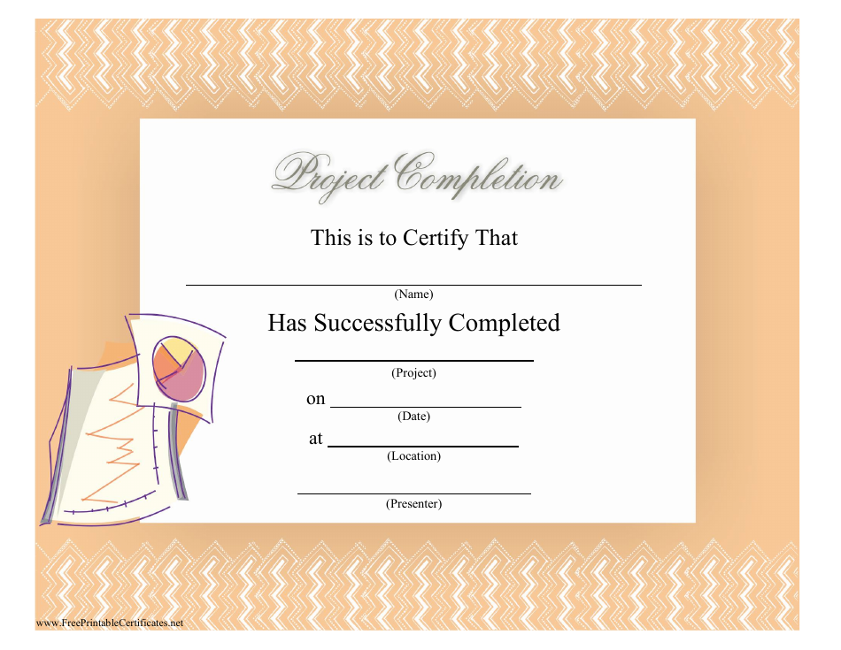 Certificate of Project Completion Template, Page 1