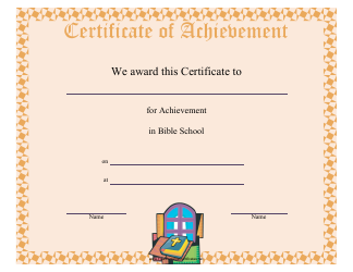 Document preview: Bible School Certificate of Completion Template
