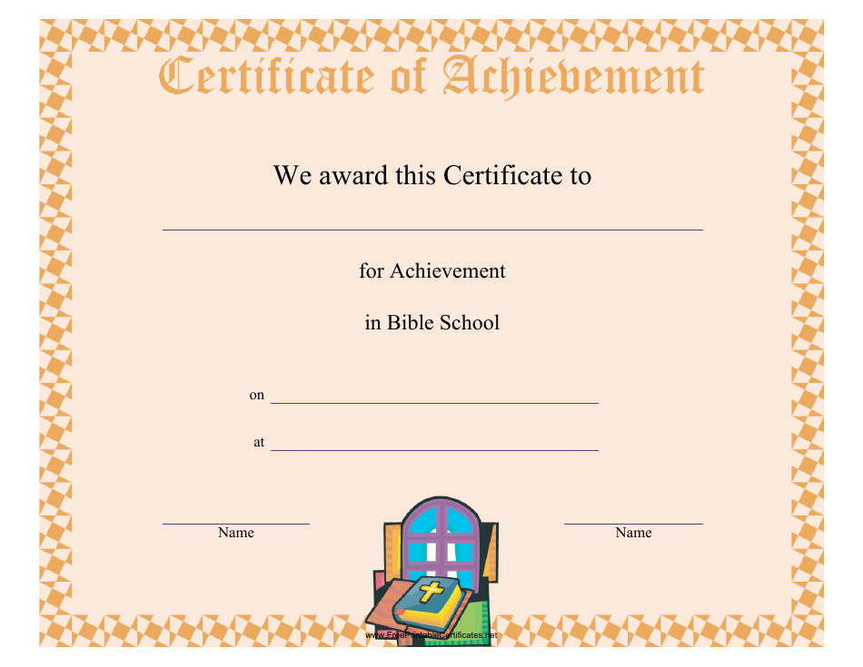 Bible School Certificate of Completion Thumbnail