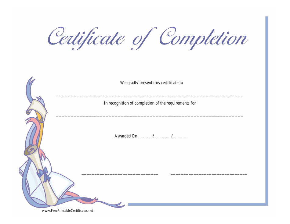 Completion Certificate Template Download Printable PDF ...