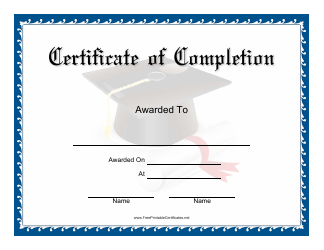 &quot;Blue Certificate of Completion Template&quot;