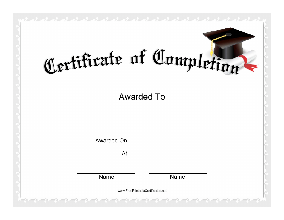 Course Certificate of Completion Template - Grey