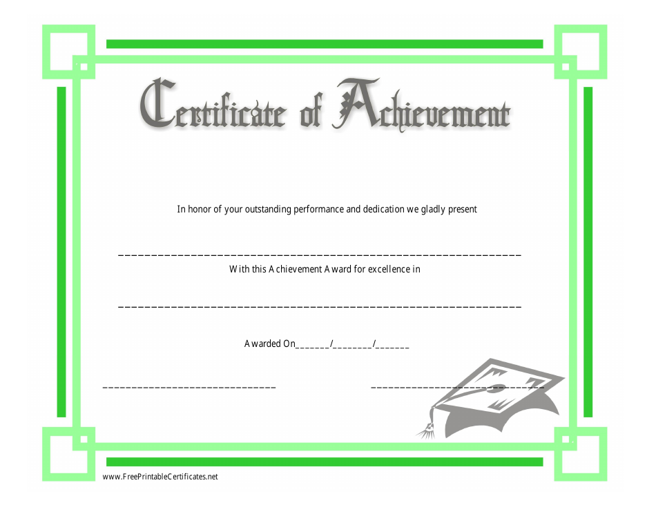 Green Certificate of Achievement Template Download Printable PDF ...