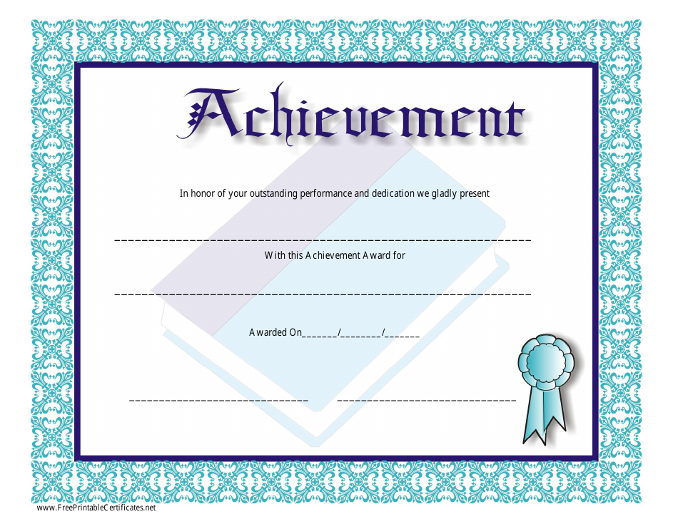 Achievement Award Certificate Template Download Printable PDF