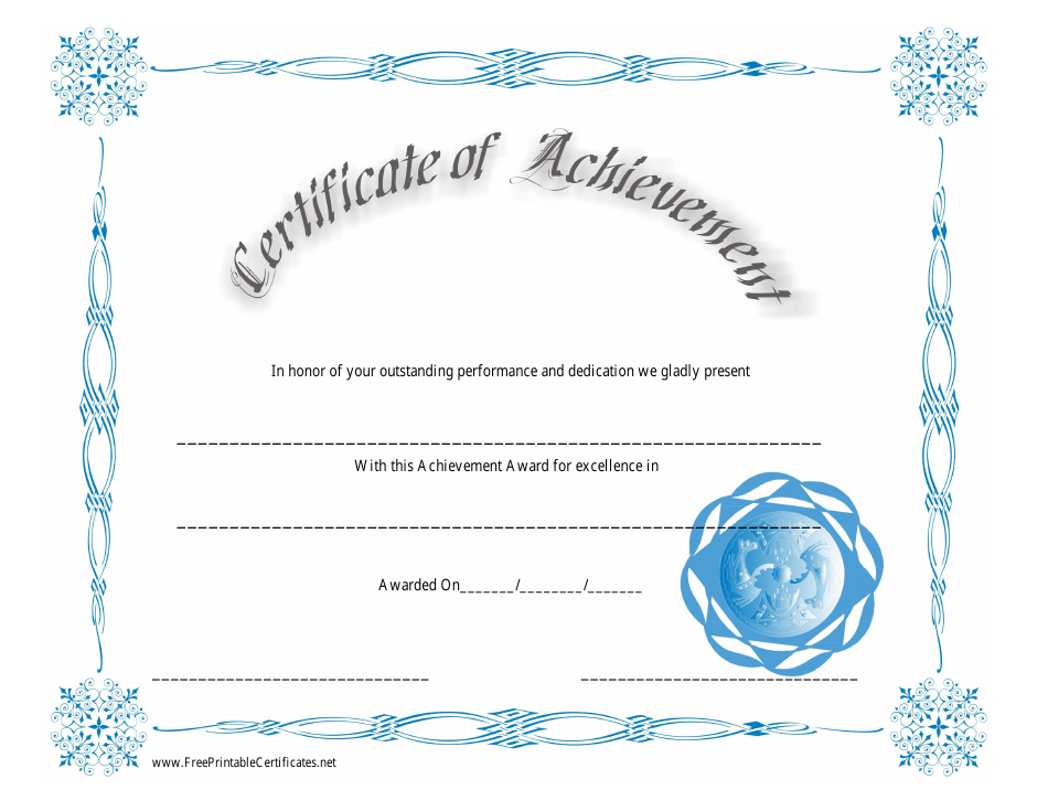 Outstanding Performance Achievement Certificate Template, Page 1