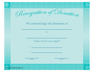 &quot;Donation Certificate Template&quot;