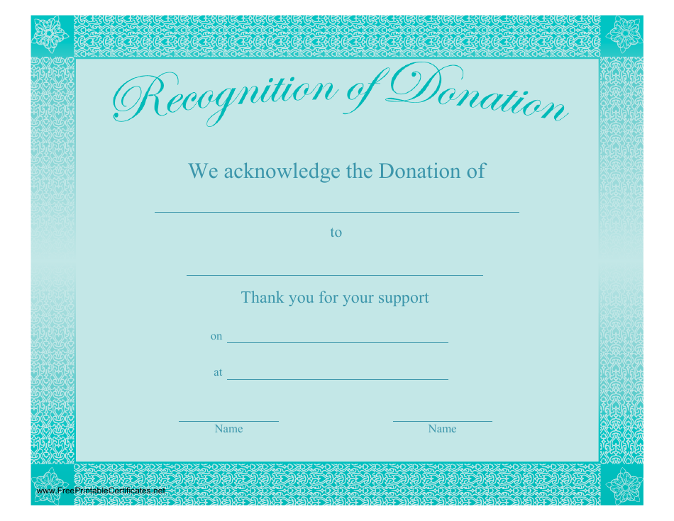 Donation Certificate Template - Azure Preview Image