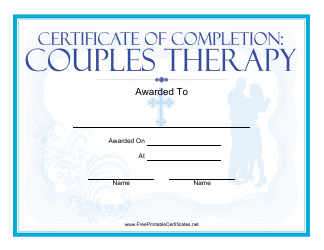 &quot;Religious Couples Therapy Certificate Template&quot;
