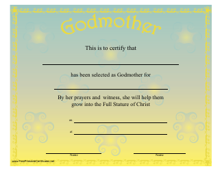 &quot;Godmother Certificate Template&quot;