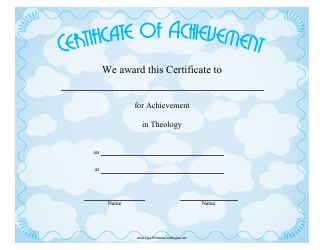&quot;Theology Certificate of Achievement Template&quot;