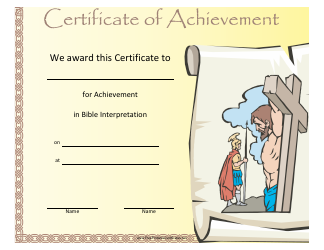 Document preview: Bible Interpretation Achievement Certificate Template