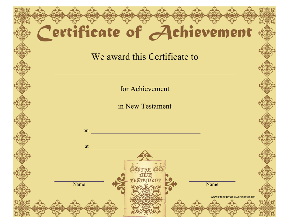 New Testament Achievement Certificate Template Download Printable PDF ...