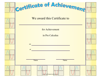 &quot;Pre-calculus Achievement Certificate Template&quot;