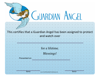 Document preview: Guardian Angel Certificate Template