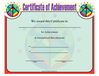 Document preview: International Baccalaureate Achievement Certificate Template