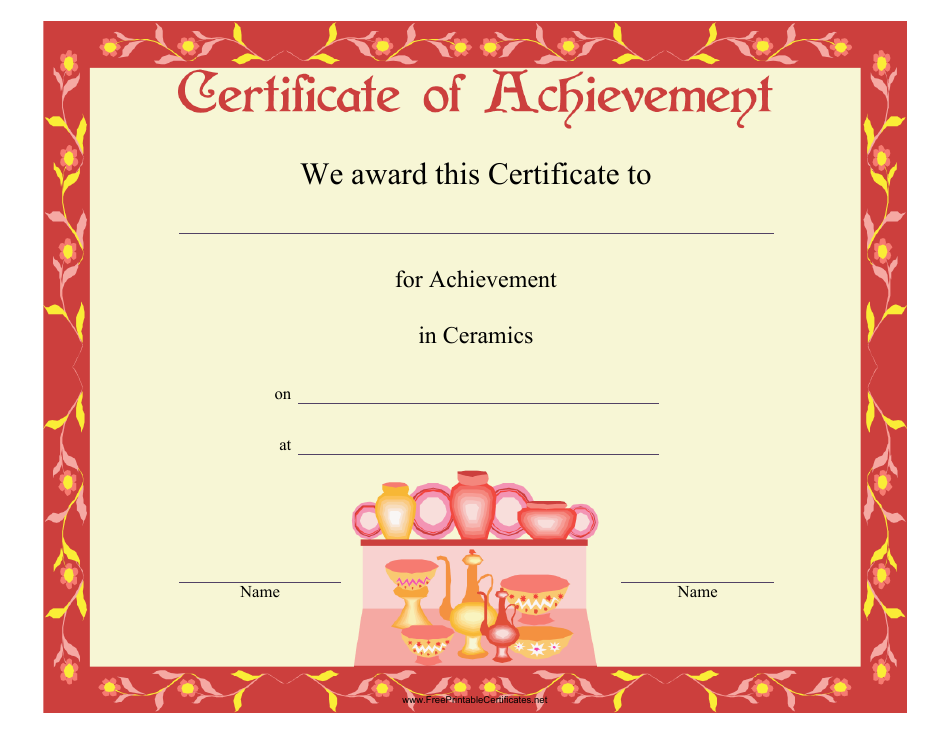 Ceramics Achievement Certificate Template Download Printable PDF Ceramics Achievement Certificate Template Download Printable PDF