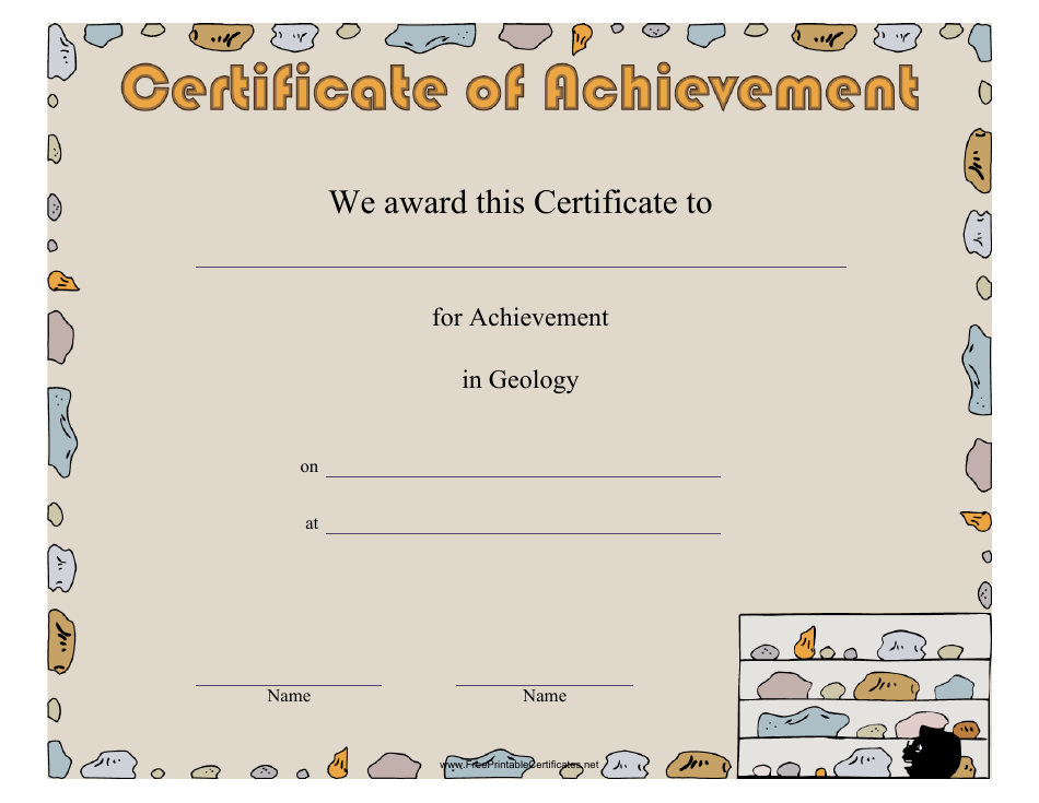 Geology Achievement Certificate Template - Preview