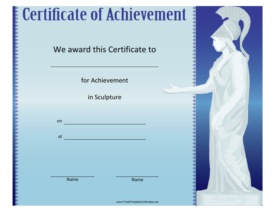 Sculpture Achievement Certificate Template Document Thumbnail