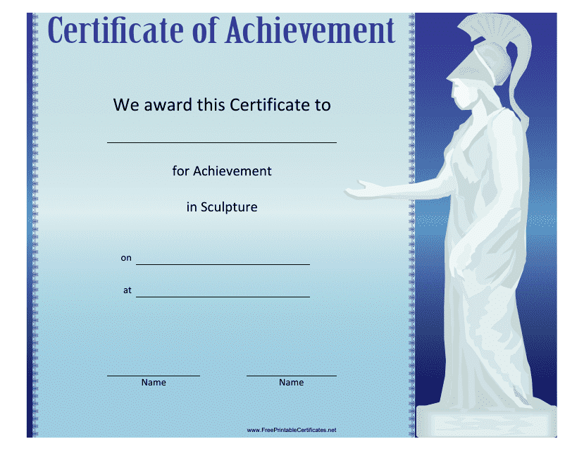 Sculpture Achievement Certificate Template