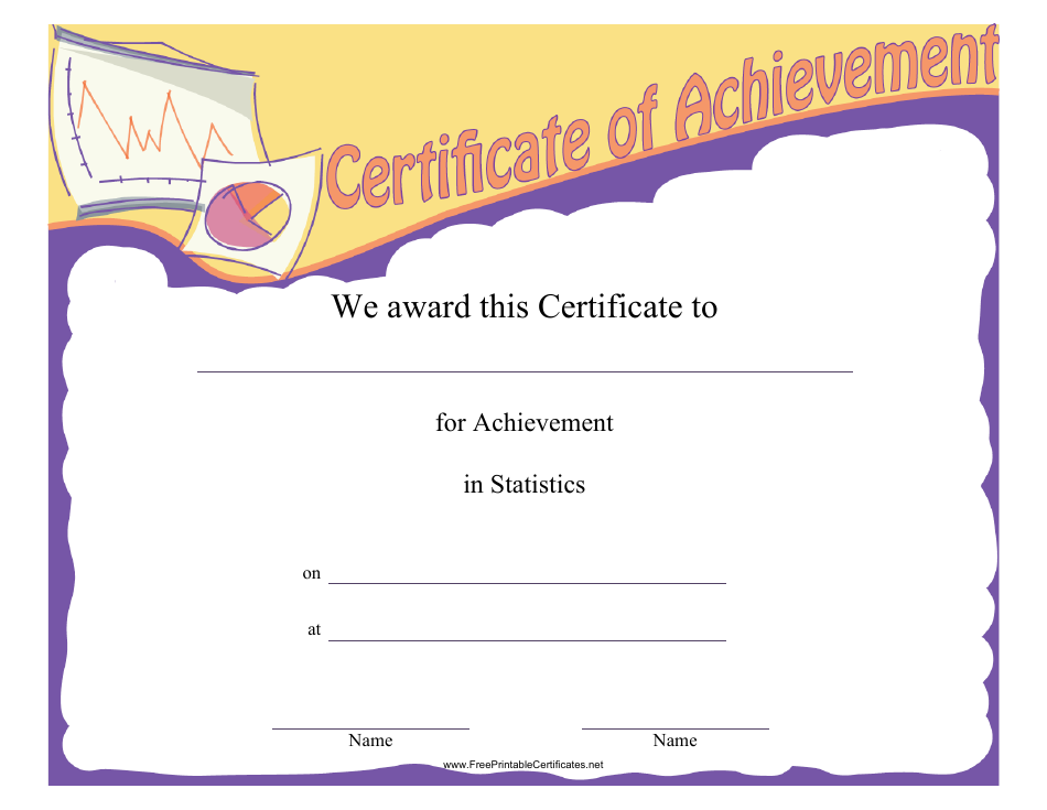 Statistics Achievement Certificate Template, Page 1