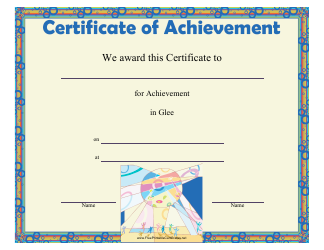 &quot;Glee Achievement Certificate Template&quot;