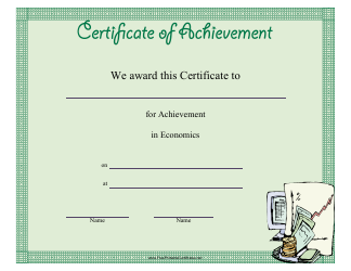 Document preview: Economics Achievement Certificate Template