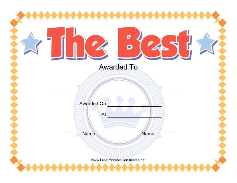 The Best Certificate Template - Preview Image