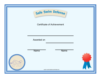 &quot;Scout Safe Swim Defense Certificate of Achievement Template&quot;