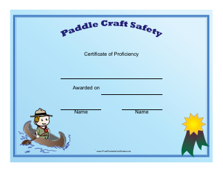 &quot;Paddle Craft Safety Certificate of Proficiency Template&quot;