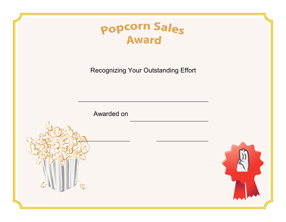 Scout Popcorn Sales Certificate Template Image Preview