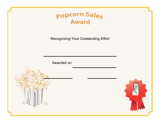 Document preview: Scout Popcorn Sales Certificate Template