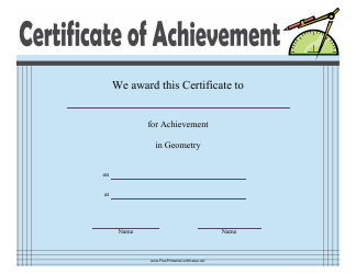 Document preview: Geometry Achievement Certificate Template